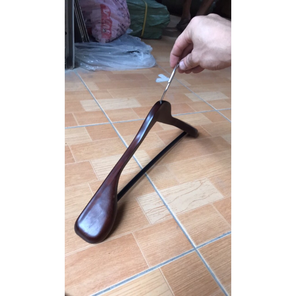 Móc gỗ treo quần áo-mắc gỗ treo vest kích thước dài 44cm-vai móc dày 5cm, Móc áo gỗ treo vest