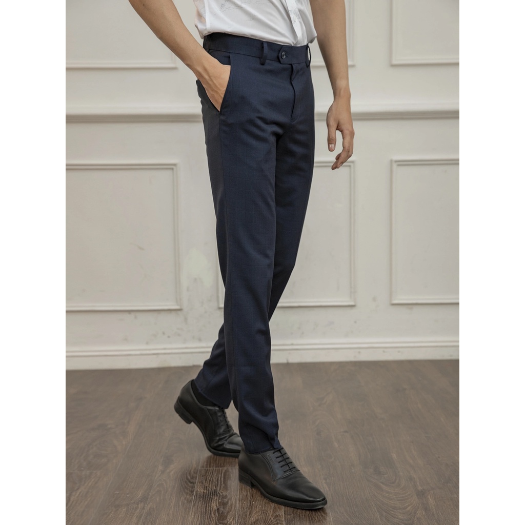 Quần tây công sở nam Aristino ATR05009 quần âu dáng slim fit chất liệu polyester cao cấp mềm mại xám và xanh tím than