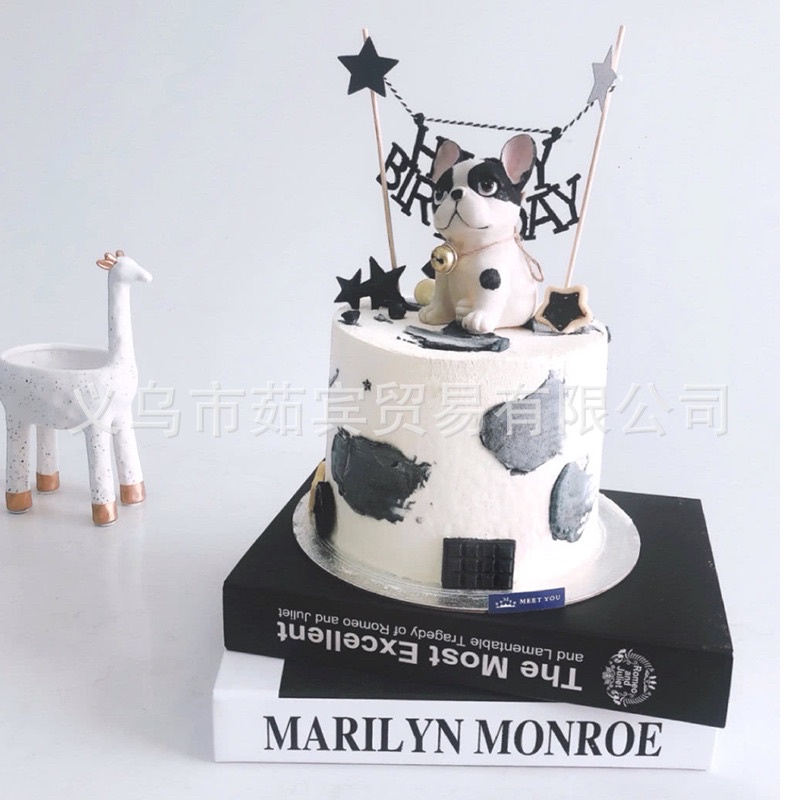 Cún Nhựa Trang Trí Bánh