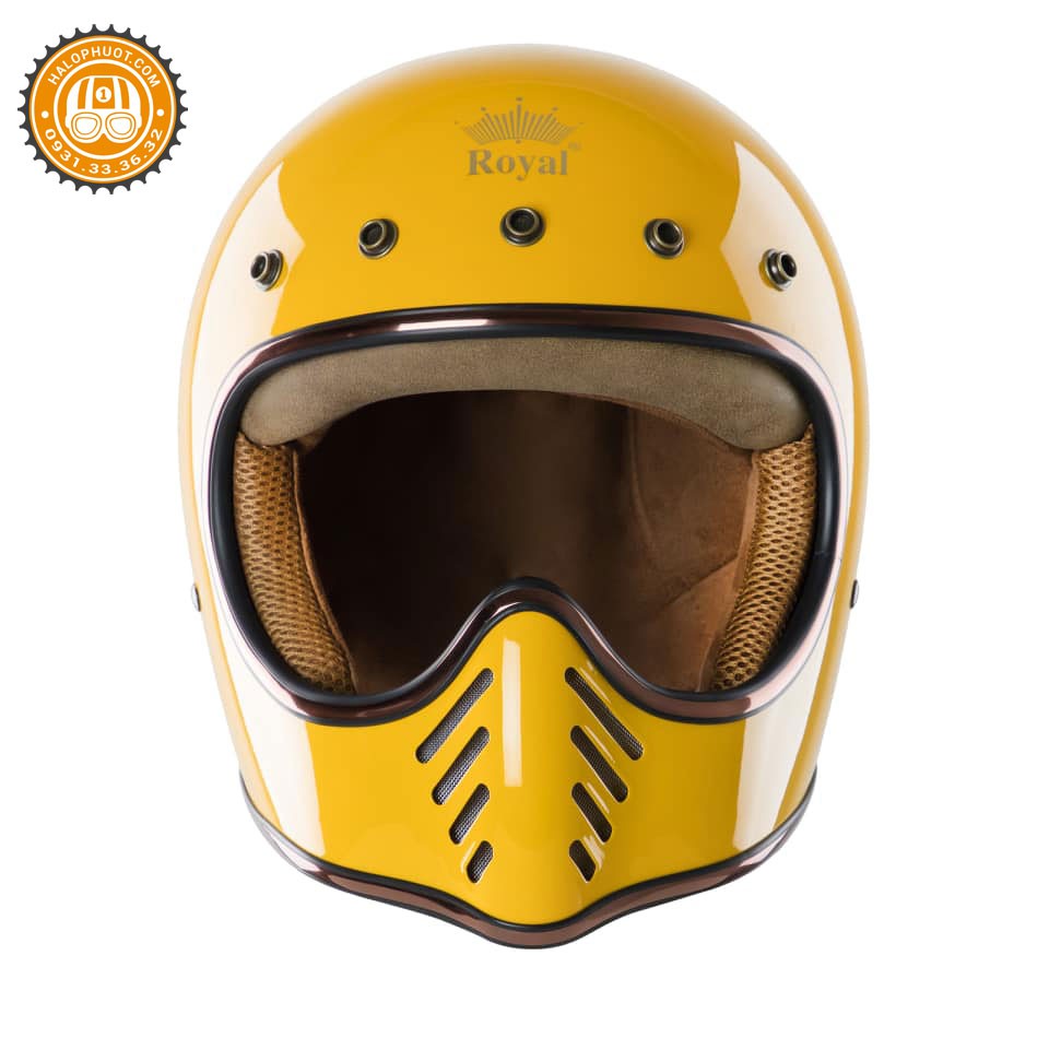 Mũ bảo hiểm Fullface Royal H1 Vàng Cam cao cấp (Đủ màu)