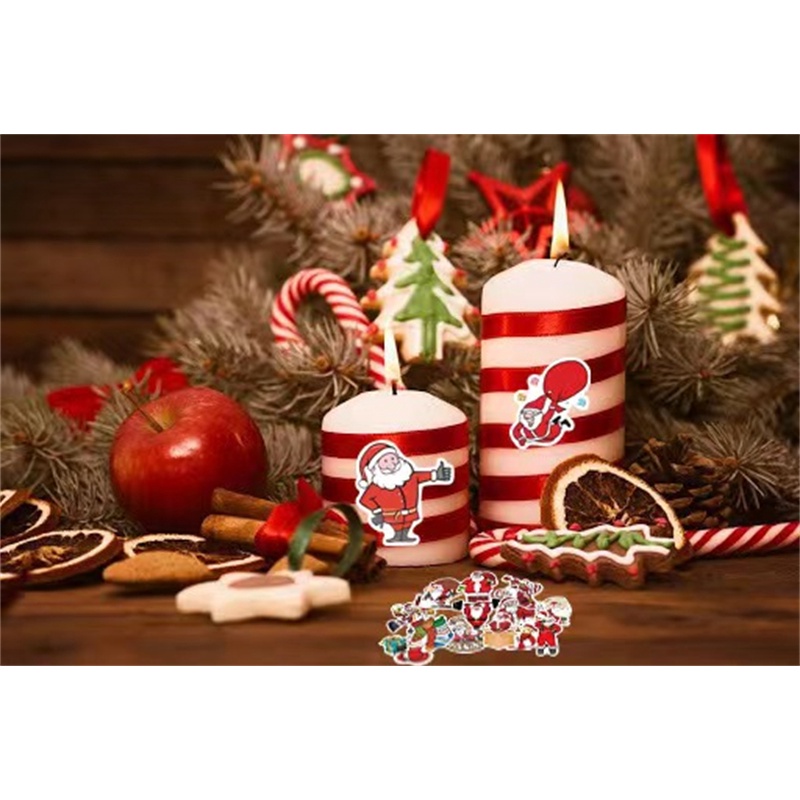 Set 50 Nhãn Dán Trang Trí Hình Ông Già Noel Dễ Thương
