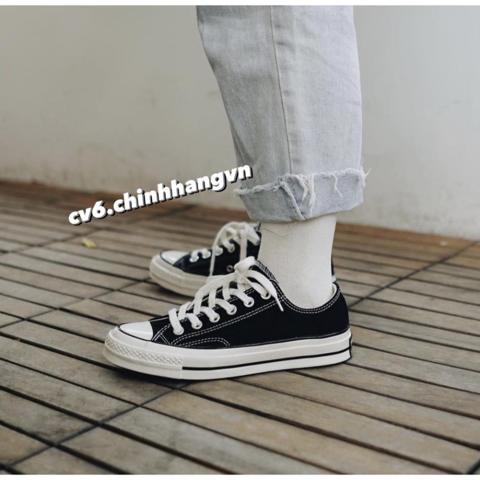 ( 𝙃𝙖̀𝙣𝙜 𝙍𝙚𝙖𝙡 ) Giày Conversse Chuck70s Black/Egret Thấp Cổ -v11