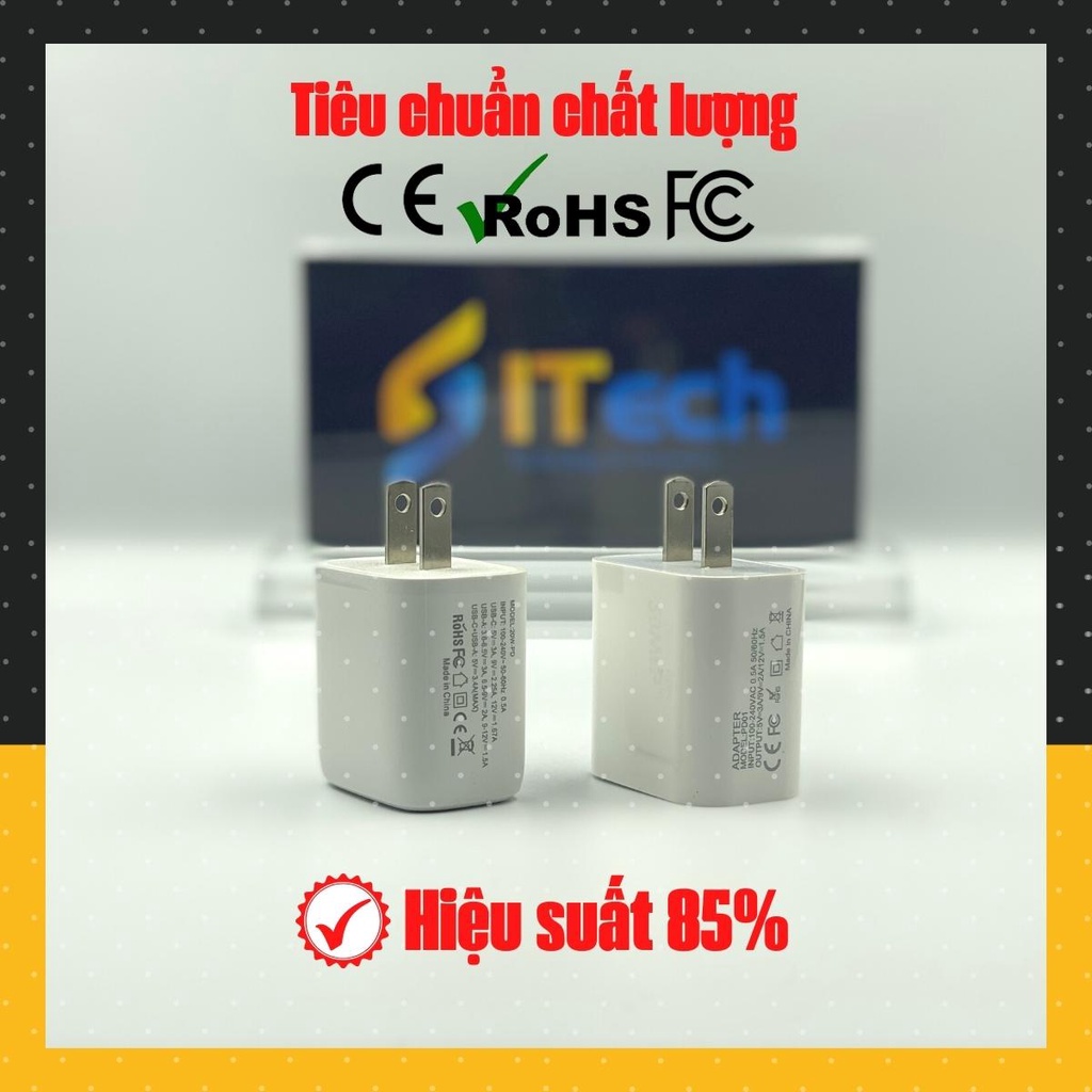 Củ sạc nhanh 18w 20w pd usb 3.0 tiêu chuẩn CE FCC RoHS