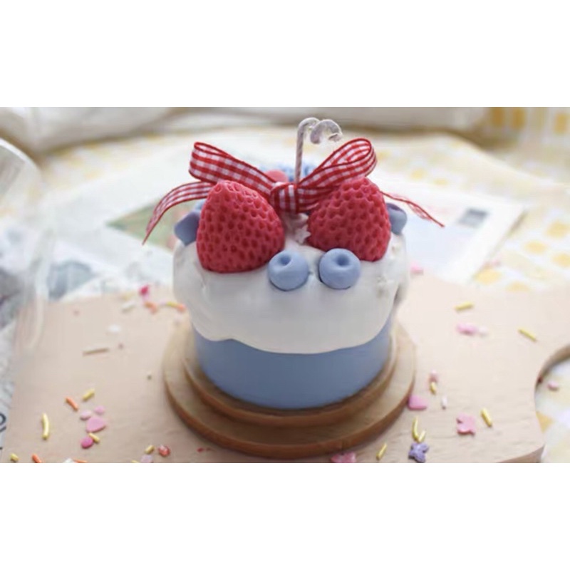 Nến Thơm Bánh Kem HPBD Dâu Tây Handmade, Quà Tặng Ý Nghĩa - Dory Lab