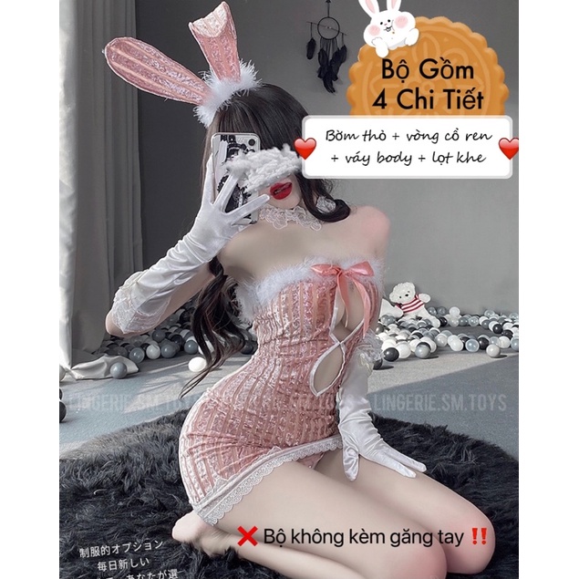 MY8333 - Váy Body Phong Cách Thỏ Gợi Cảm Kèm Nhiều Phụ Kiện Đi Kèm Siêu Yêu