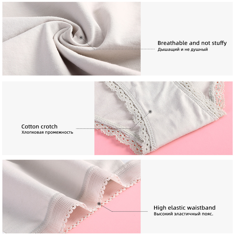 Quần Lót Levao Cotton Viền Ren Lưng Vừa Thời Trang Cho Nữ