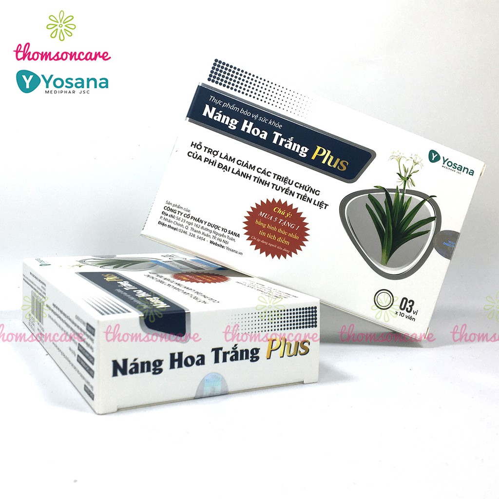 Náng Hoa Trắng Plus Mua 5h tặng 1h bằng tem tích điểm, hỗ trợ giảm phì đại tiên liệt tuyến cho nam giới Hộp 30 viên