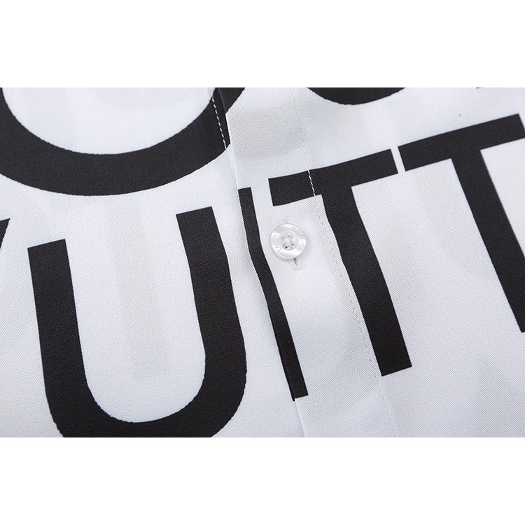 Áo Sơ Mi Tay Dài Dáng Ôm Thêu Họa Tiết Louis Vuitton Phong Cách Đường Phố Thời Trang 2022 Mới