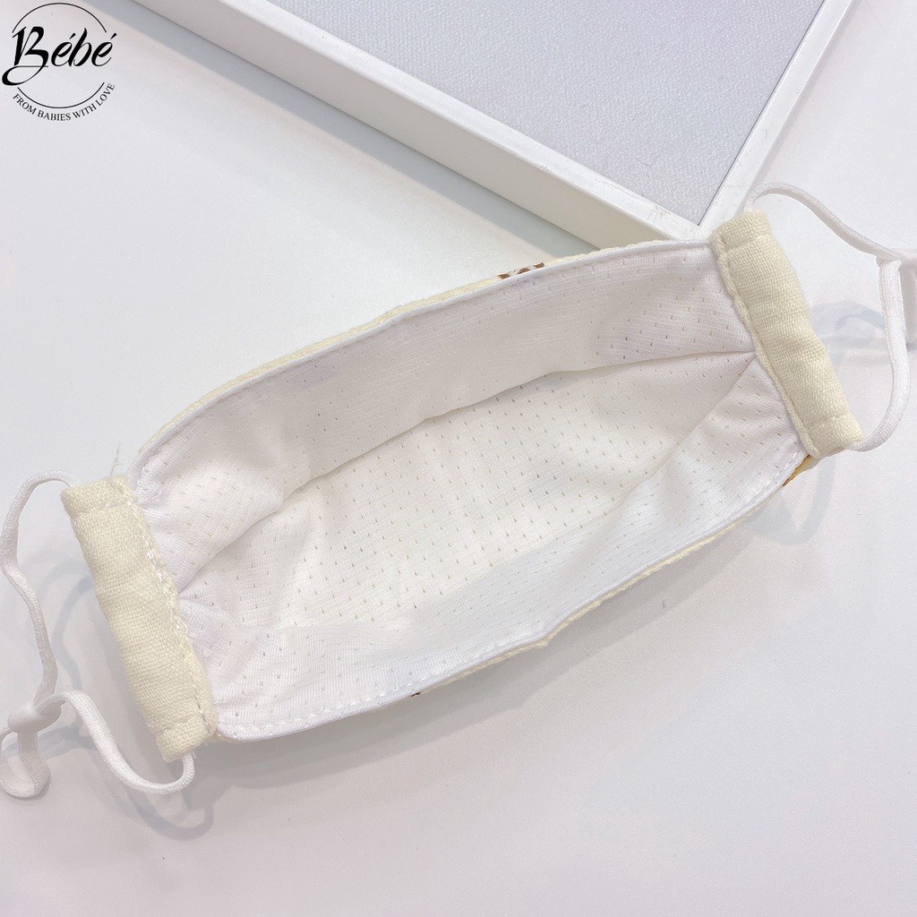Khẩu Trang Xô Cho Bé Vải Xô Muslin Có Dây Đeo Điều Chỉnh