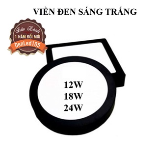 ĐÈN ỐP NỔI 12W-18W-24W VỎ ĐEN SÁNG TRẮNG