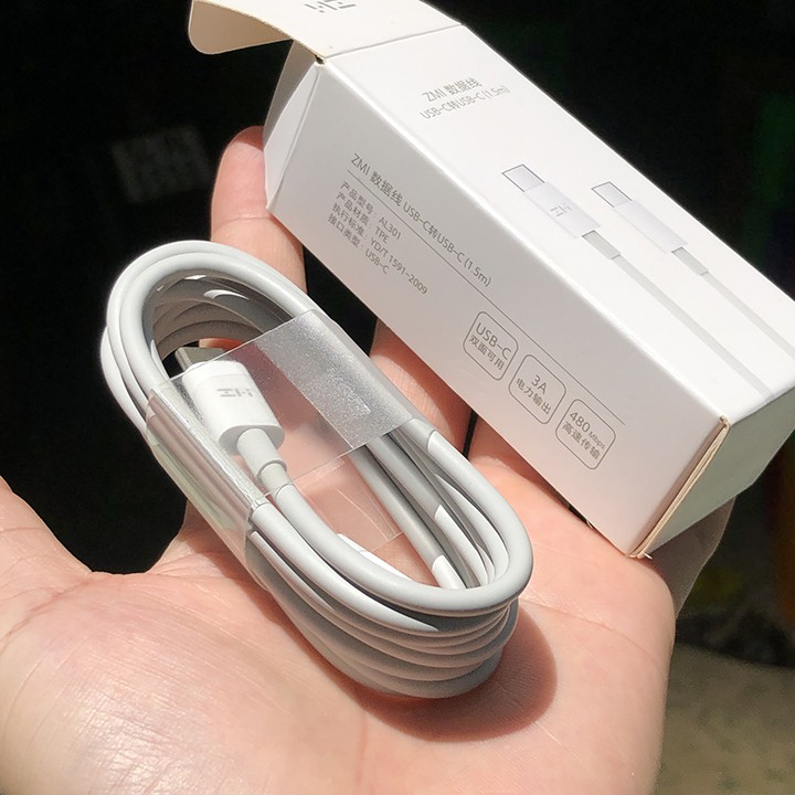 Cáp USB-C to USB-C ZMI AL301 - 3A, 480Mbps, Dài 1.5m - Hàng Nhập Khẩu