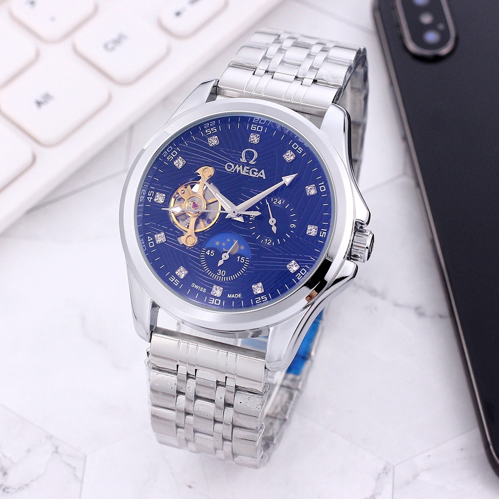 Đồng hồ nam Omega một OMEGA [đồng hồ cơ tự động chín bánh đà mặt trời, mặt trăng và các vì sao,