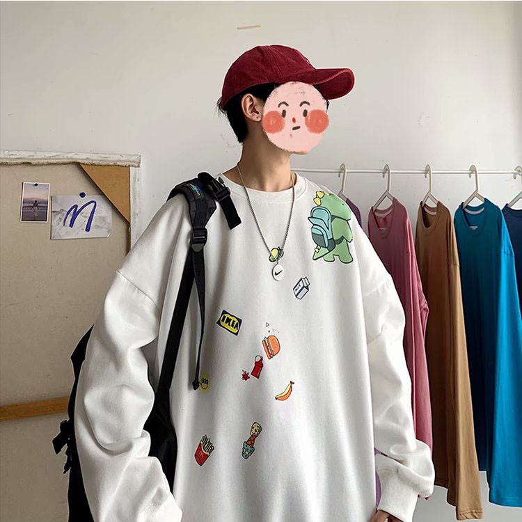 Áo Nỉ Tay Dài In Hình Hoạt Hình Trẻ Trung Cho Cặp Đôi | BigBuy360 - bigbuy360.vn