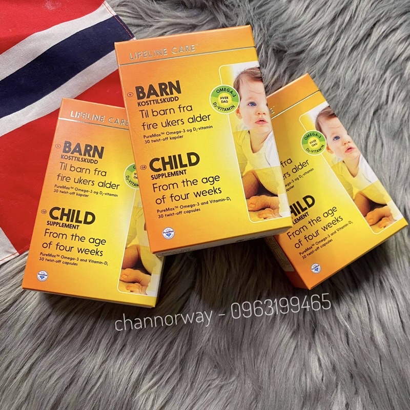[CHÍNH HÃNG] Dầu Cá Kim Cương DHA Vitamin D3 Lifeline Care Barn Nauy cho bé từ 4 tuần tuổi 🇳🇴