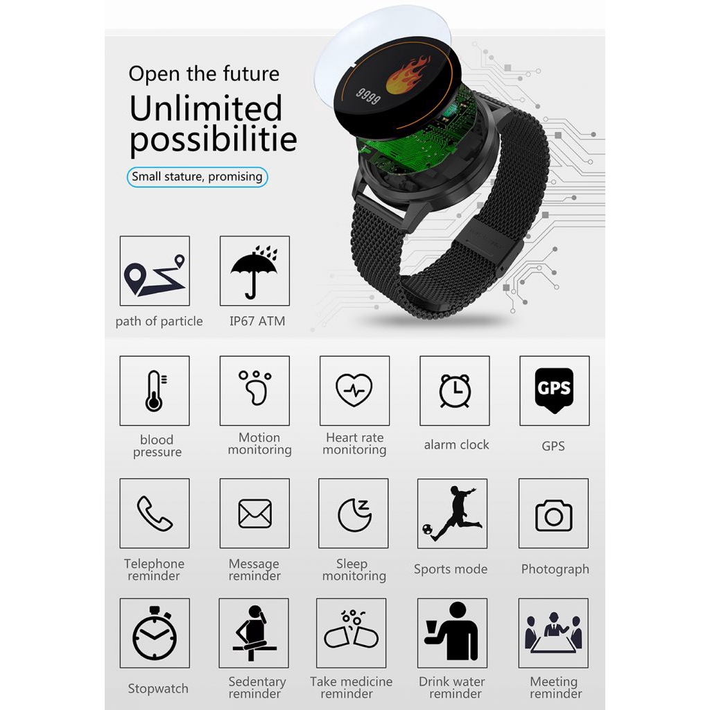 【COD】 D28 Smart Watch Ip67 Waterproof Bracelet Heart Rate Monitor Exercise Tracker sport
