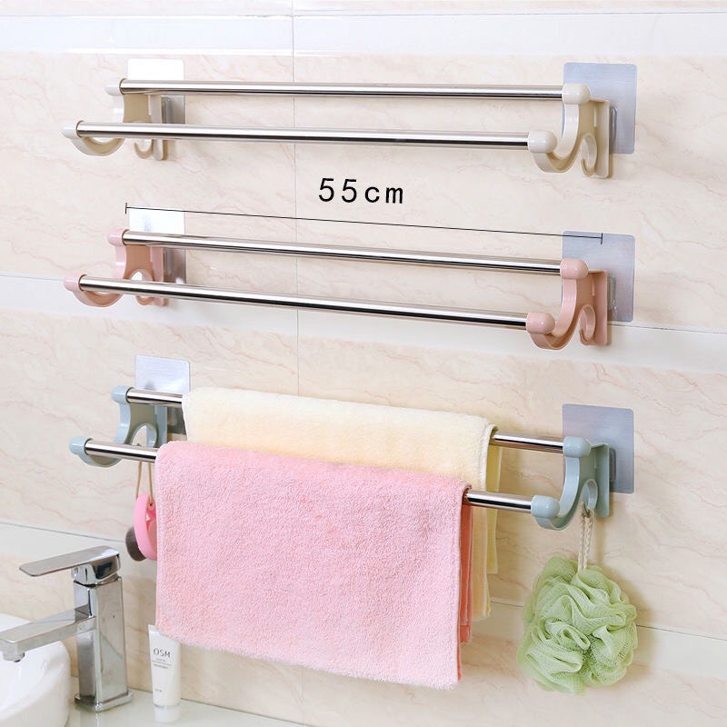 [XẢ KHO] GIÁ TREO KHĂN MẶT DÁN TƯỜNG INOX 55 CM [GIAO MÀU NGẪU NHIÊN]