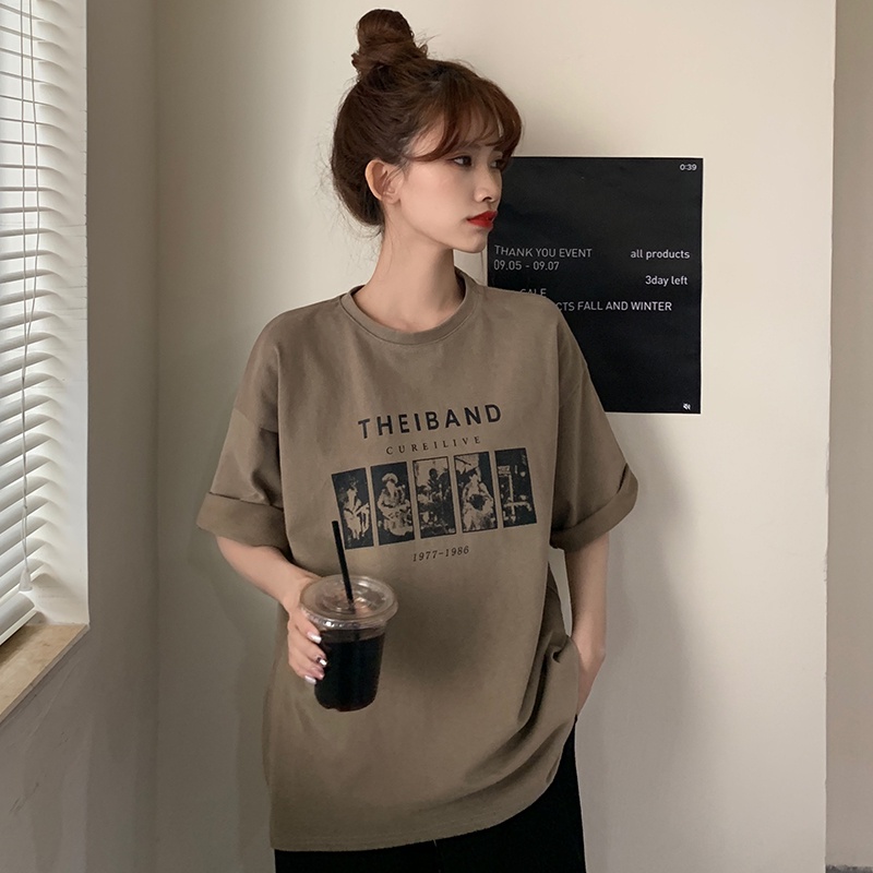 Áo thun tay lỡ THEIBAND ❤️ Áo phông oversize form rộng unisex  nam nữ - A11 - Happy Style