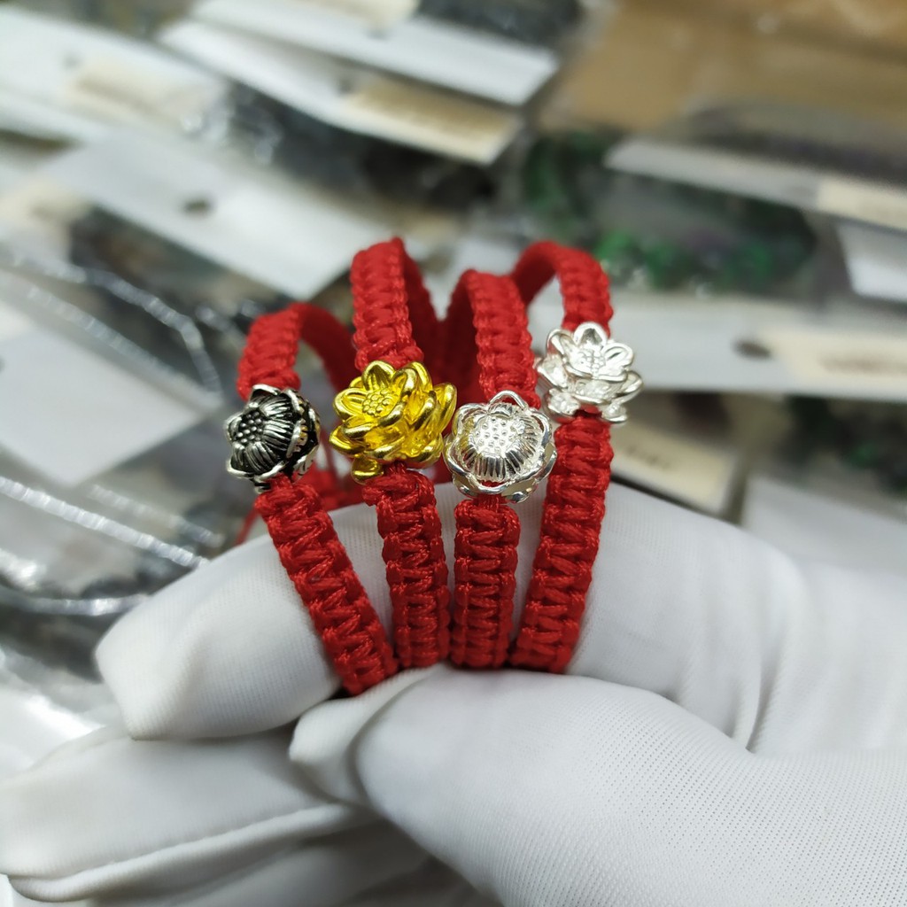 Vòng Tay Chỉ Đỏ May Mắn Mix Hoa Sen Bạc 925 ( Quý khách xem kỹ mô tả để chọn size và mã)