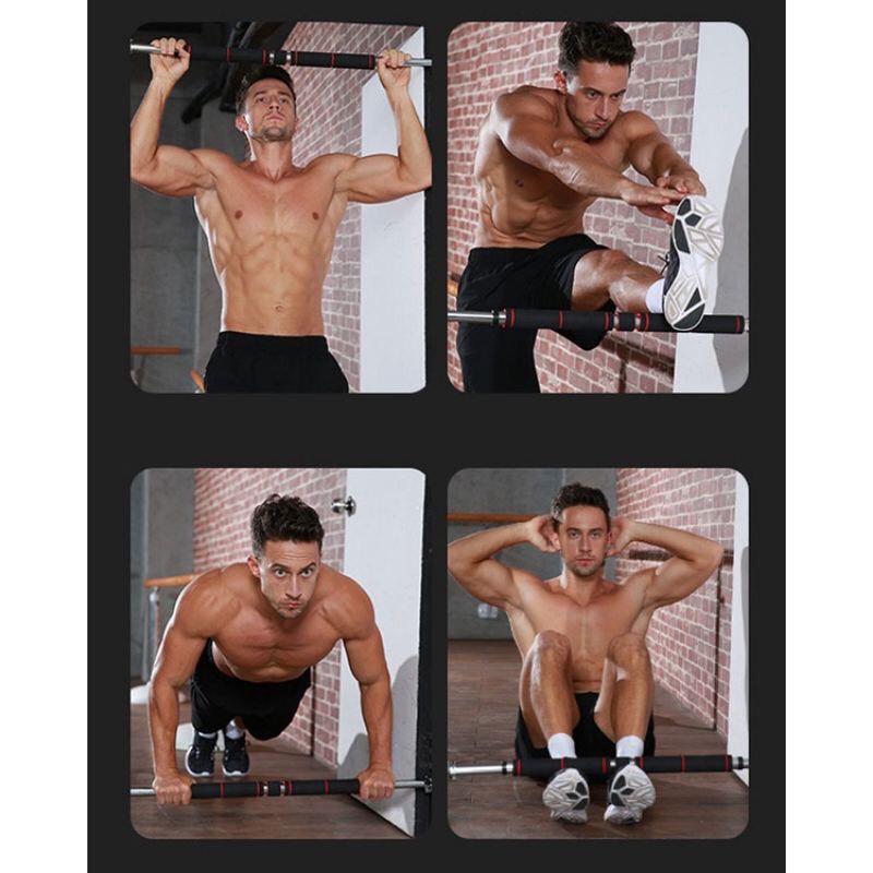Xà đơn gắn cửa treo tường đa năng tại nhà kích thước có thể tùy chỉnh phù hợp tập gym -Hàng chính hãng 60cm - 150cm