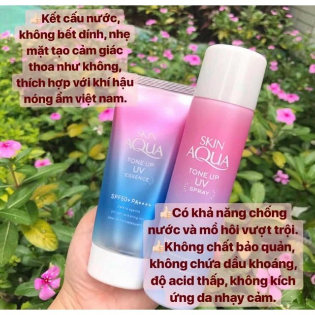 [Lấy Mã LINHNGA66 Giảm 6%] Xịt chống nắng Rohto Skin Aqua Tone Up UV Spray SPF50+