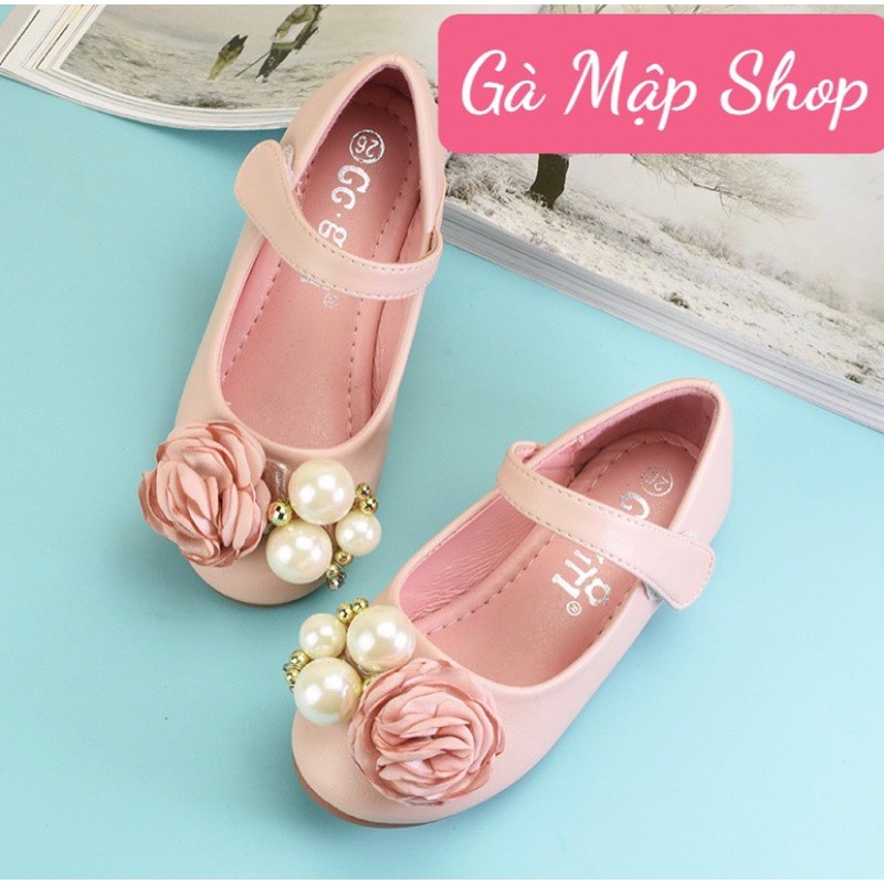 Giày búp bê hoa đơn đính hạt châu siêu êm chân thương hiệu GG GIRL cho bé gái