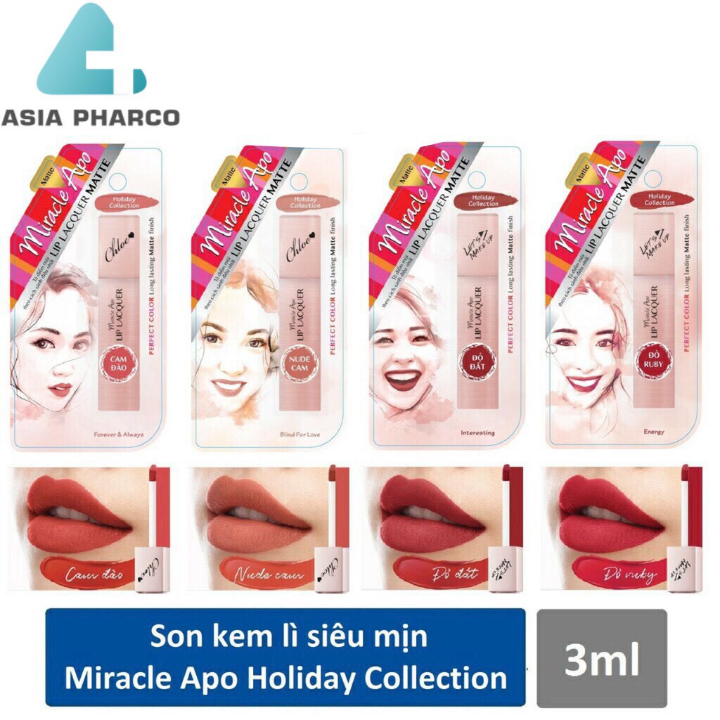 Son kem lì Miracle Apo Lip Lacquer Matte Holiday Collection 3ml (bao bì mới)