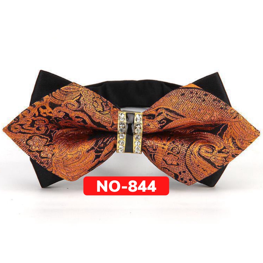 Nơ cài cổ áo Nam màu cam đất đính đá thời trang dành cho chú rể, dự tiệc, chụp ảnh NO-844