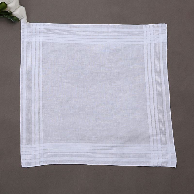 Set 12 Khăn Tay Cotton 40x40cm Họa Tiết Sọc Vuông Tự Làm Cho Nam Nữ