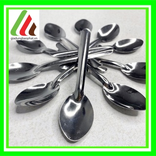 Bộ 10 muỗng / thìa inox cà phê nhỏ truyền thống đơn giản đẹp dễ thương sáng bóng dày dặn dài 11cm
