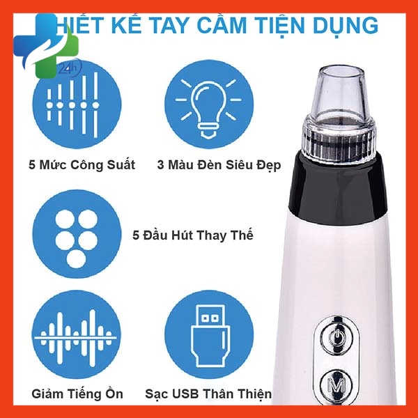 Máy Hút Mụn Đầu Đen, Mụn Cám, Mụn Trứng Cá Cầm Tay Mini Haili Care Chính Hãng