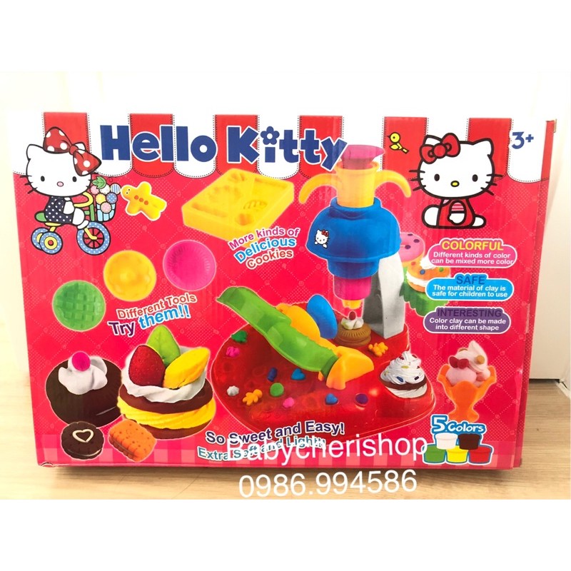 Đồ chơi đất nặn máy làm kem tạo hình Hello Kitty