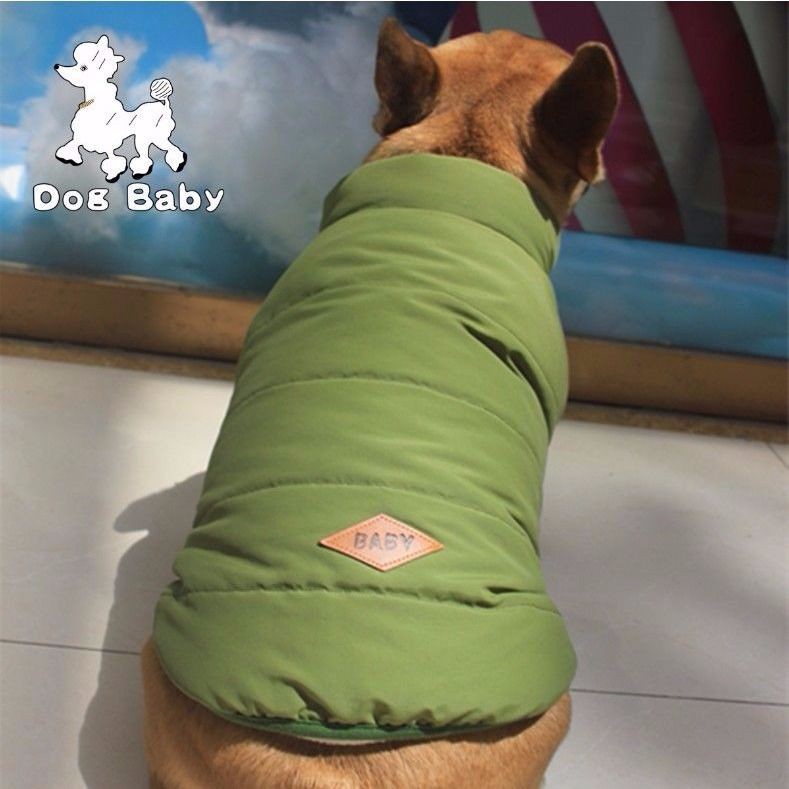 ♙✚❍Quần áo cho thú cưng bulldog hai chân khoác cotton chiến đấu Pháp Pug chó béo ngụy trang gi lê bông
