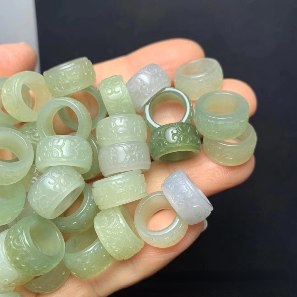 Phụ Kiện Vòng Cổ / Nhẫn Chạy Bộ Bằng Đá Hetian Tự Nhiên Cỡ Lớn diy