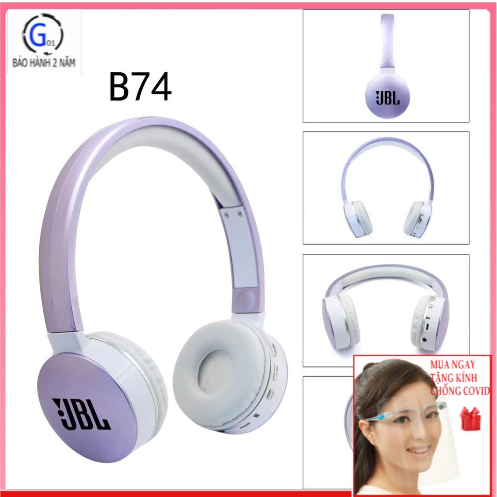 [ Free ship ] Tai nghe chụp tai Headphone Bluetooth B74 - dòng cao cấp kèm jack cắm - bass cực khủng