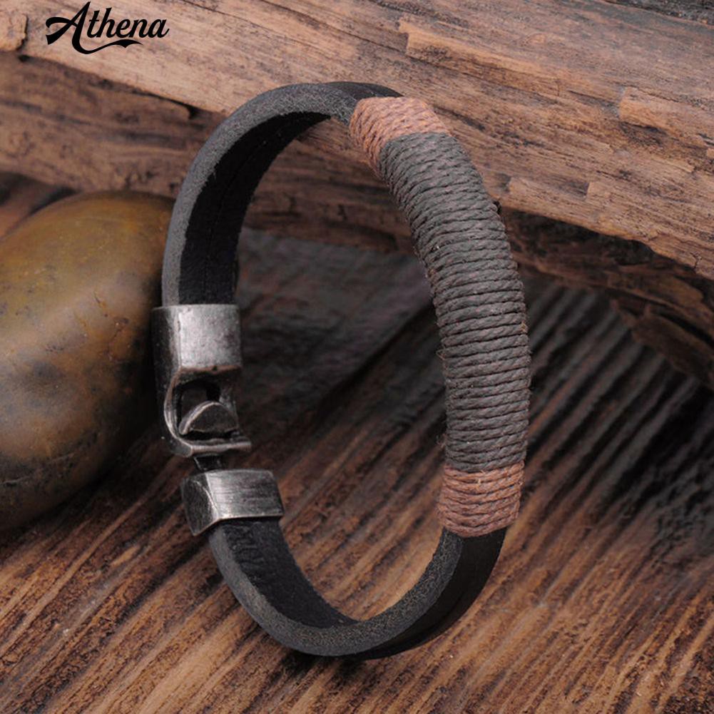 Vòng tay da phong cách vintage cho nam | BigBuy360 - bigbuy360.vn