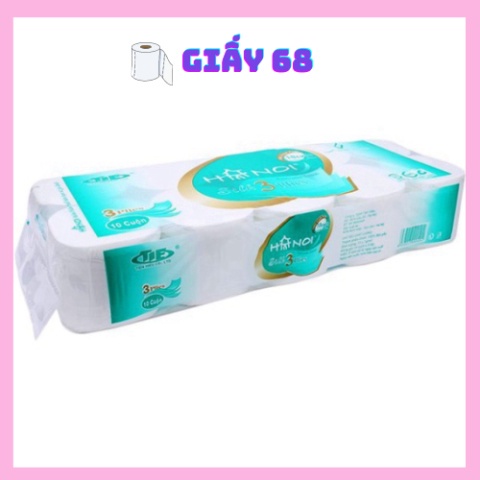 Giấy vệ sinh Hà Nội bịch 10 cuộn không lõi có lõi siêu dai