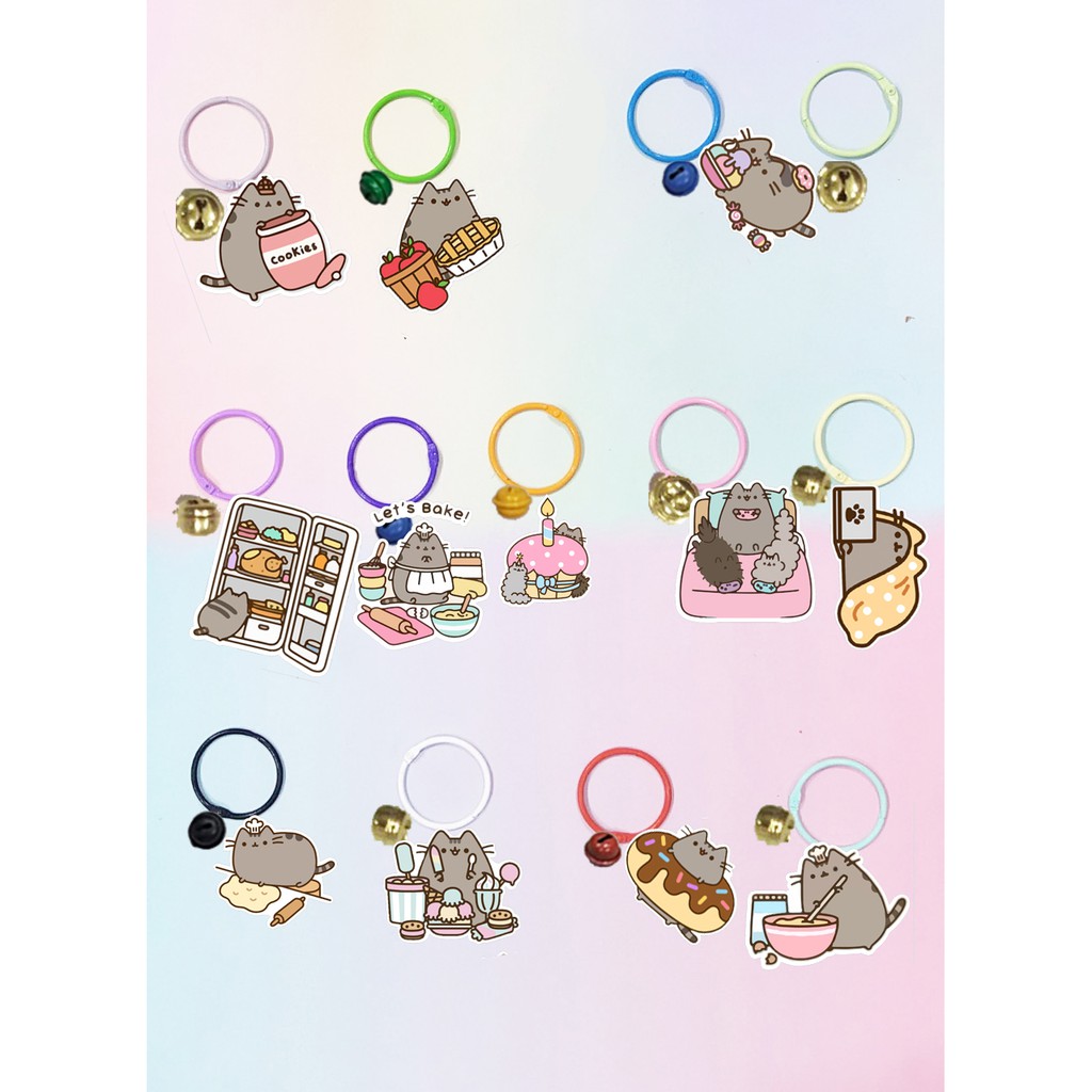 Móc khoá pusheen dẹt vòng MKI9 móc khoá cute móc khoá dễ thương