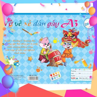[Sổ lò xo đẹp xinh ] Vở vẽ xé KLONG A3; MS: 712