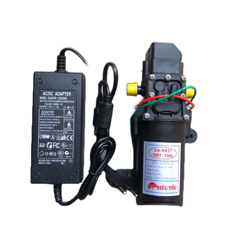 Máy và nguồn máy bơm mini 12v