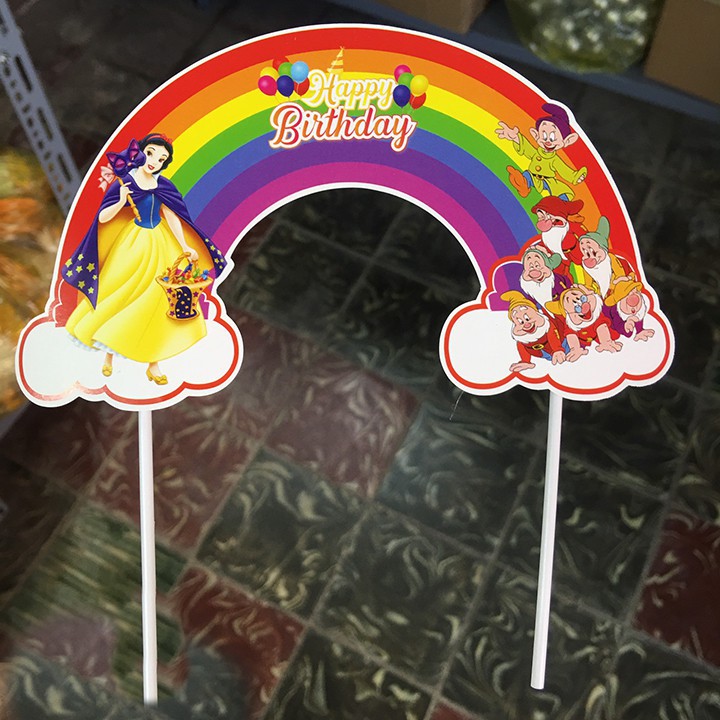 que cắm bánh kem [FREESHIP] topper 10 cầu vồng