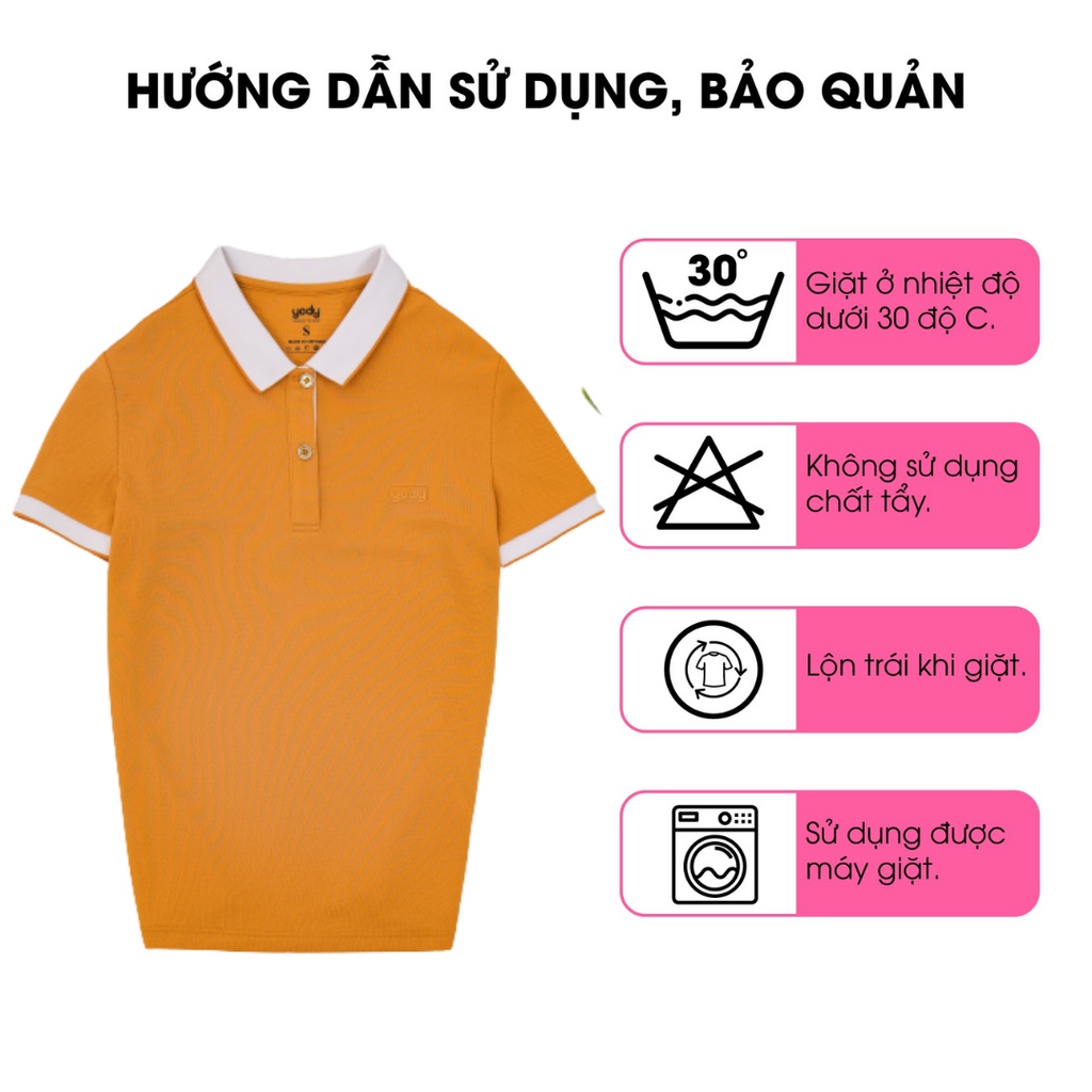 Áo thun polo nữ YODY phông tay ngắn, chất vải cotton cafe mềm mịn, thoáng mát APN3700