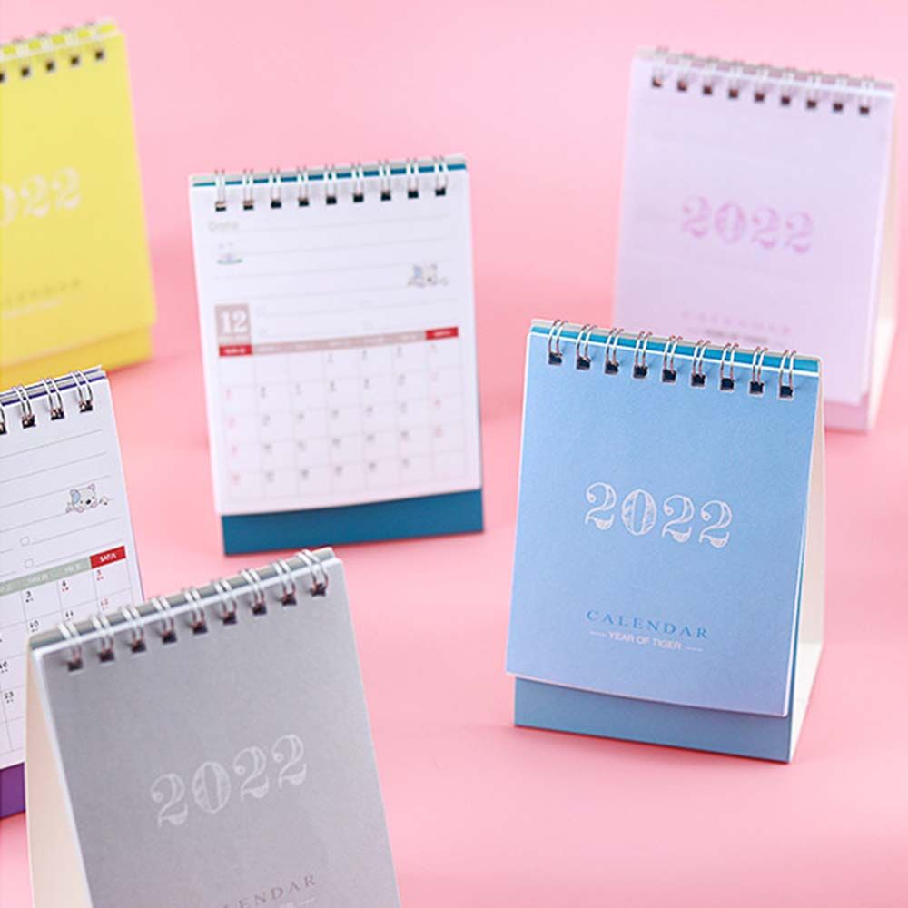 Lịch để bàn 2022 mini màu kẹo dễ thương