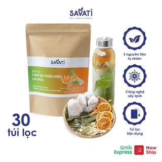 Trà cam sả thảo mộc lá dứa sấy lạnh nguyên chất SAVATI