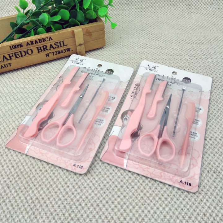 Set 5 Món Cạo Mày,Tỉa Mái Kèm Kéo A.118 [ MÃ A805 ]