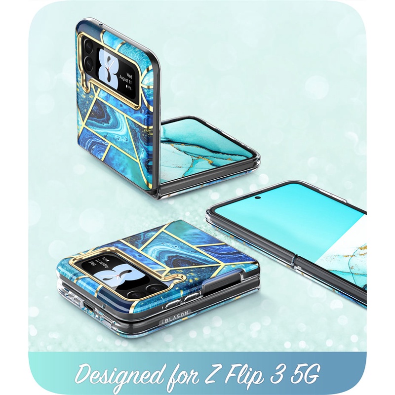 Bao Da Điện Thoại Nắp Gập Họa Tiết Cẩm Thạch Lấp Lánh Bảo Vệ Màn Hình Cho samsung galaxy z flip 5 4 3 flip3 flip4 zflip5 5g f7110 Ốp
