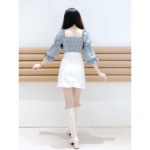 Áo kiểu nhún thun tay phồng THE CIU - Piren Top