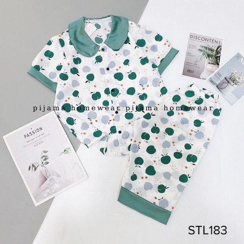 Bộ Pizama Lửng Cổ Sen Pijama Lụa Mango Cao Cấp