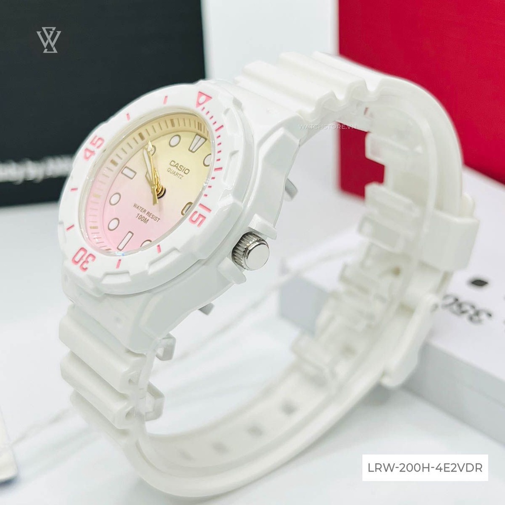Đồng Hồ Quartz Trẻ Em Casio WATCHSTORE LRW-200H-4E2VDR Thiết Kế Mặt Kính 34mm, Dây Và Vỏ Nhựa Cao Cấp