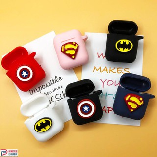 Vỏ Bảo Vệ Hộp Sạc Tai Nghe Bluetooth Airpods Hình Batman Superman/Captain America Dễ Thương