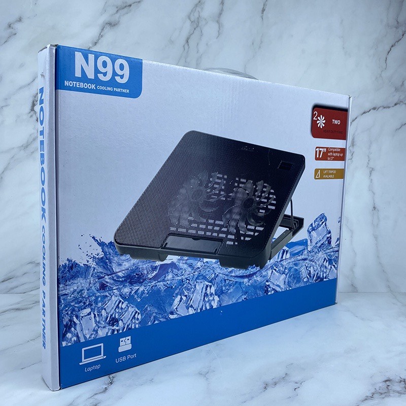 Đế tản nhiệt laptop máy tính macbook N99 17 inch 2 quạt LABADO N99